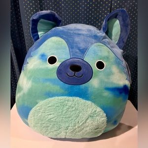 NWT Squishmallows 20” Kippie the German Shepherd Blue Tie Dye Extra Large Plush